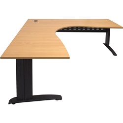 RAPID SPAN CORNER WORKSTATION 1500Wx1500Wx700mmDx730H Beech Top Black Frame