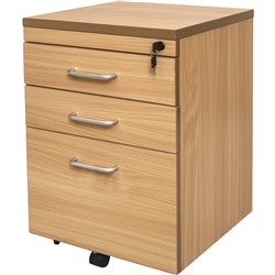 FNX MOBILE PEDESTAL 2 Drawer 1 File 465Wx447Dx690m All Beech Rapid Span