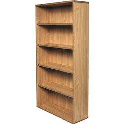 FNX RAPID SPAN BOOKCASE 4 Adjustable Shelves 900W x 315D x 1800mmH Beech