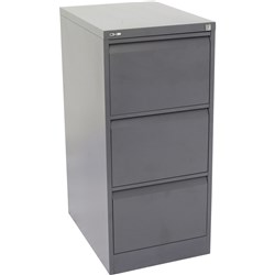 FNX GO 3 DRAWER FILING CABINET H1016mm x W460mm x D620mm Graphite Ripple