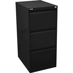 FNX GO 3 DRAWER FILING CABINET H1016mm x W460mm x D620mm Black Ripple Steel