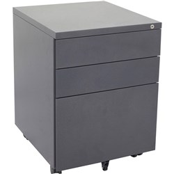 FNX GO STEEL MOBILE PEDESTAL 2 Drawer 1 File 460W x 472D x 610mmH Graphite Ripple