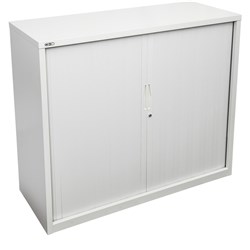 FNX GO TAMBOUR DOOR CUPBOARD No Shelves Included 900W x 473D x 1016mmH White