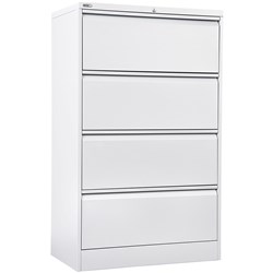 FNX GO LATERAL FILING CABINET 4 Drawer 900W x 473D x 1321mmH White