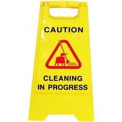 CLEANLINK SAFETY SIGN Cleaning In Progress Yellow