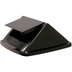 ITALPLAST PLASTIC WASTE BIN LID - Swing Top Lid Only Black