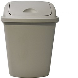 ITALPLAST HEAVY DUTY WASTE BIN with Swing Top Lid 42Ltre Grey