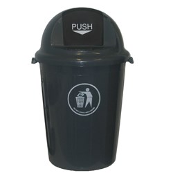 ITALPLAST HEAVY DUTY WASTE BIN With Swing Top Lid 80Ltrs Grey