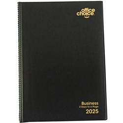 OFFICE CHOICE BUSINESS DIARY A5 2 Days to Page 1Hr PVC