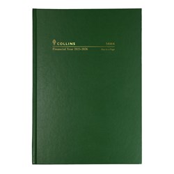 COLLINS FINANCIAL YEAR DIARY A4 1 Day to Page 30min Green