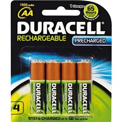 DURACELL RECHARGABLE BATTERY AA Rechargeable 4/Crd