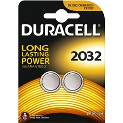 DURACELL SPECIALTY BATTERY CR2032 Lithium 3V Card/2 2032