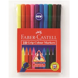 FABER CASTELL GRIP MARKERS 10 Pack
