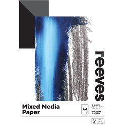 REEVES MIXED MEDIA  PAD A4 200gsm 15Sht for Acrylic&Water Colour Paints,Ink & Pencils