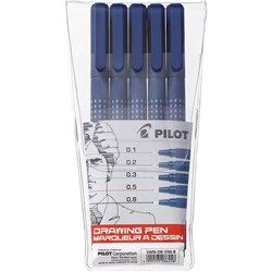 PILOT DRAWING PEN ASSORTED Nibs Black Pack of 5