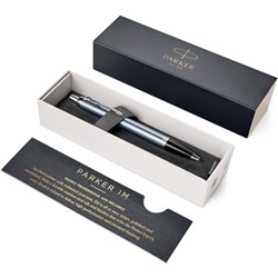 PARKER IM BALLPOINT PEN Light Blue Grey Chrome Trim