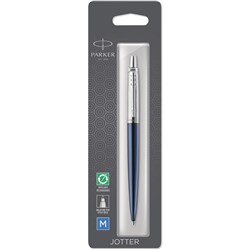 PARKER JOTTER BALLPOINT PEN Royal Blue Chrome Trim ** New Design made in France