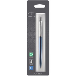 PARKER JOTTER BALLPOINT PEN Water Blue Stainless Clip H/S