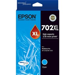 Epson 702XL DURABRITE ULTRA Ink Cartridge High Yield Cyan