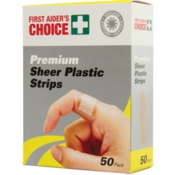 FIRST AIDER'S CHOICE BAND AIDS Plastic Strips Box of 50 code on box 872290