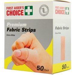 FIRST AIDER'S CHOICE BAND AIDS Fabric Strips Box of 50 code on box 872260