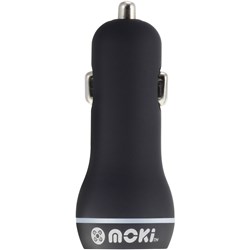 MOKI DUAL USB CAR CHARGER 3.4A + 1A Black