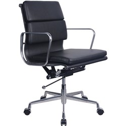 FNX PU900M EXECUTIVE CHAIR Chrome Base And Arms Padded PU Medium Back Black