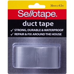 SELLOTAPE DUCT TAPE 36mmx4.5m Waterproof, Silver