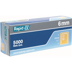 RAPID 13/6 STAPLES 6mm Box 5000