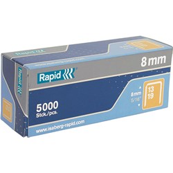 RAPID 13/8 STAPLES 8mm Box 5000