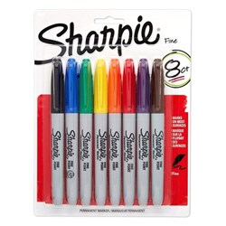 SHARPIE FINE POINT MARKER Permanent 1.0mm  Assorted Pk/8