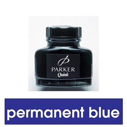 PARKER QUINK FOUNTAIN PEN INK Permanent Blue 57cc Bottle