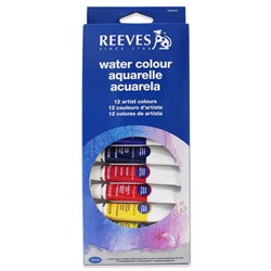 REEVES PAINT SET WATERCOLOUR 12 x 10ml Colour Tubes