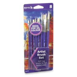 REEVES PAINT BRUSH SET OIL No.2,4,6 Round No.8,10 Flat