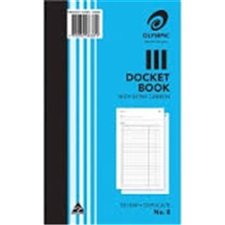 OLYMPIC CARBON DOCKET BOOK No8 Dup 50Leaf 200x125mm