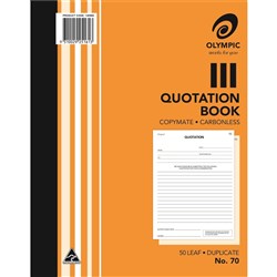 OLYMPIC CARBONLESS QUOTE BOOK 70 Dup 50LEAF 250x200mm