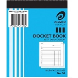 OLYMPIC CARBON DOCKET BOOK 54 Dup 50Leaf 125x100mm T/O